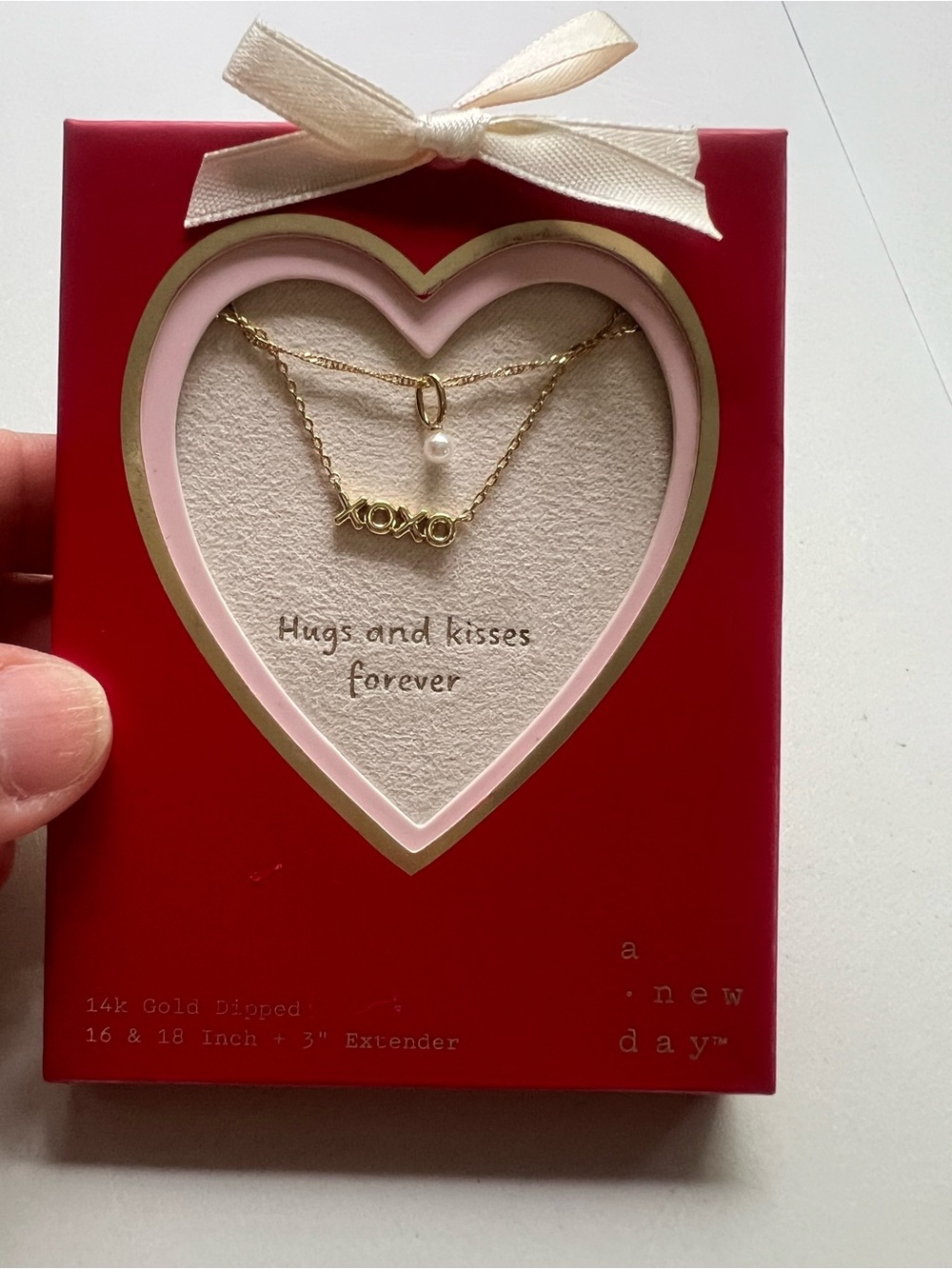 Target Gold XOXO Layered Necklace with Pearl Accent